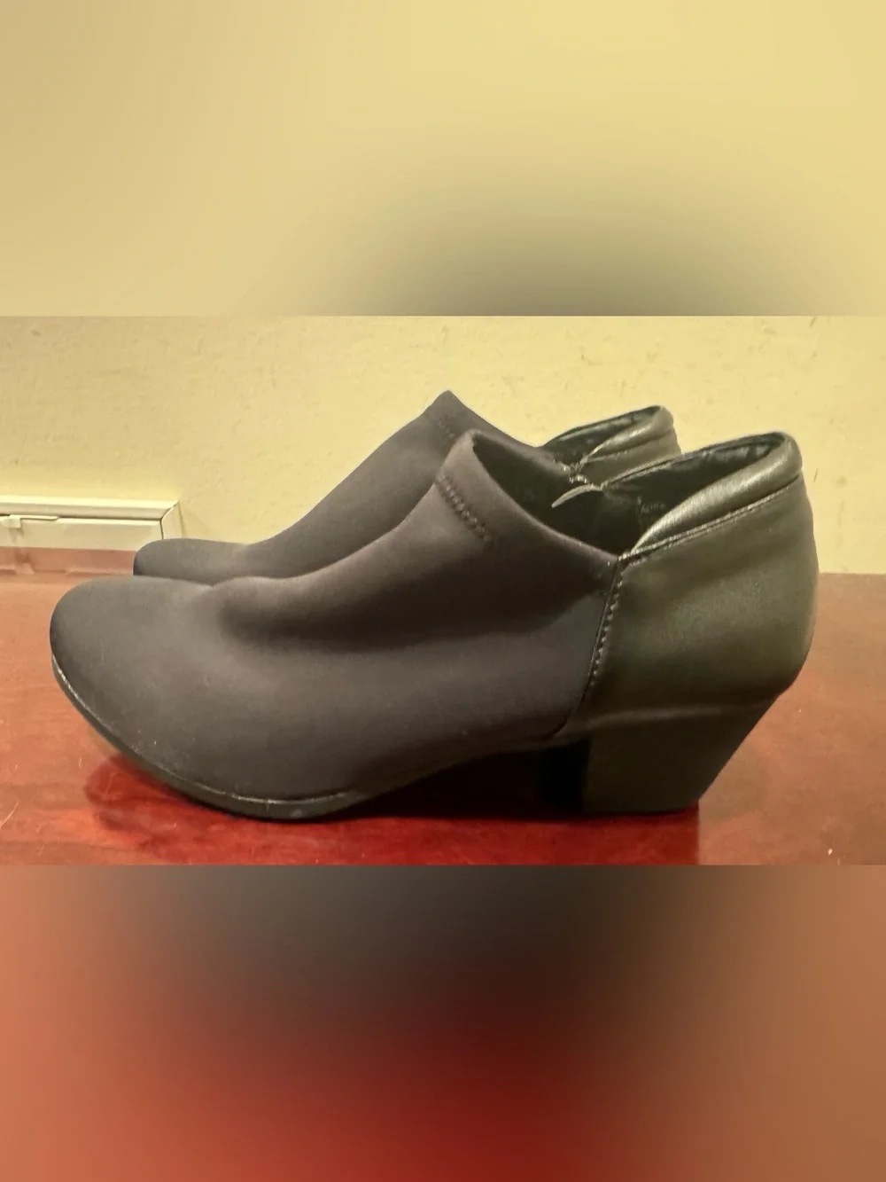 Women's Black Fabric Ankle Booties with Side Zip by Black Rivet - Size 7.5